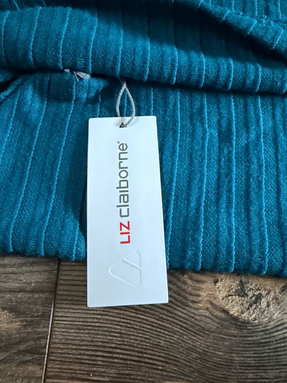 Liz Claiborne Teal Ribbed Sweater - Picture 6 of 7